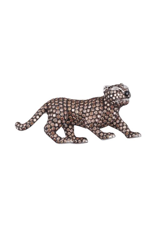 18k Gold Diamond Brooch