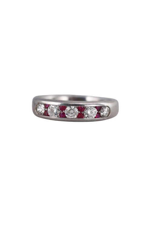 Platinum Diamond and Ruby Ring