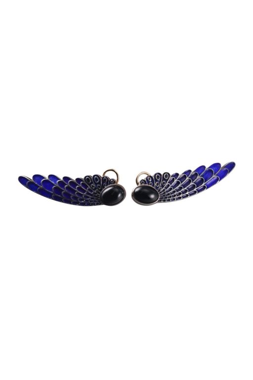 14k Gold Silver Onyx Earrings
