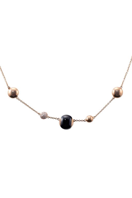18k Gold Jade and Diamond Necklace