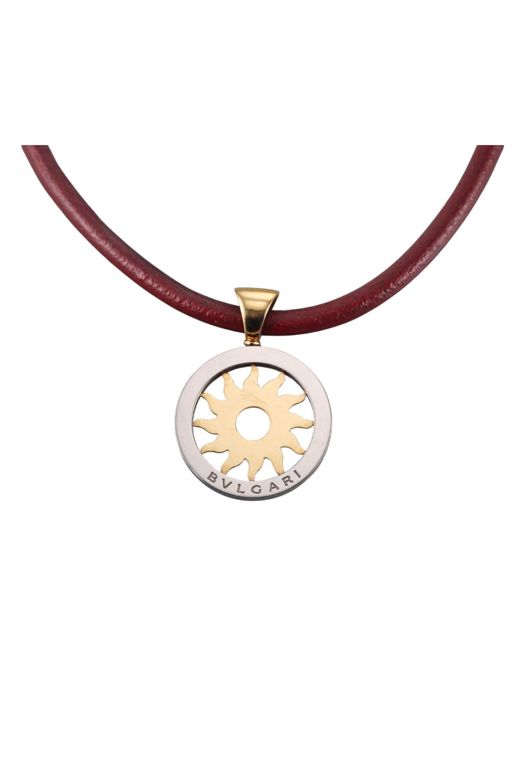 18k Gold Steel Pendant Necklace