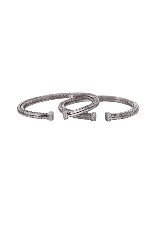 Two 18k Gold Diamond Bracelets