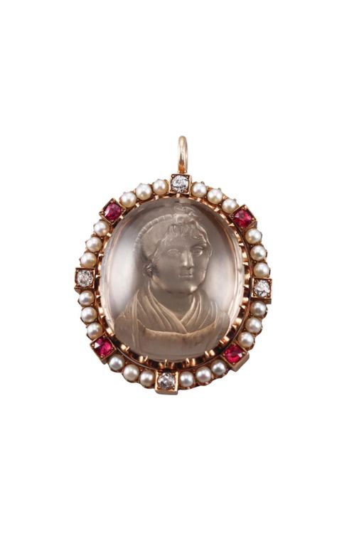 14k Gold Diamond and Ruby Pendant
