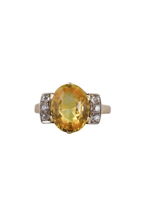14k Gold Sapphire and Diamond Ring