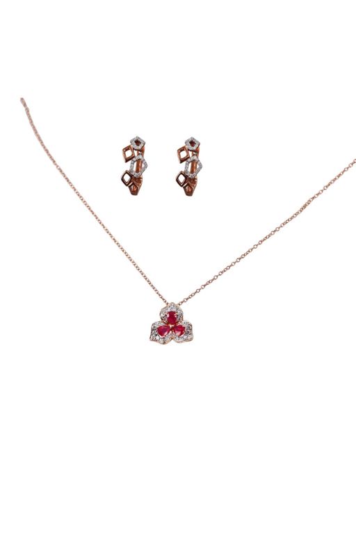 9k Gold Ruby and Diamond Set