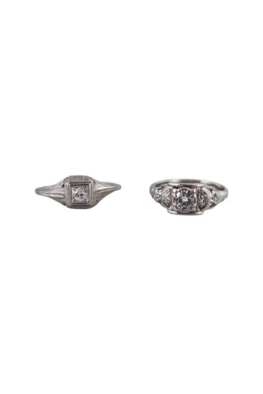 Two 18k Gold Diamond Rings