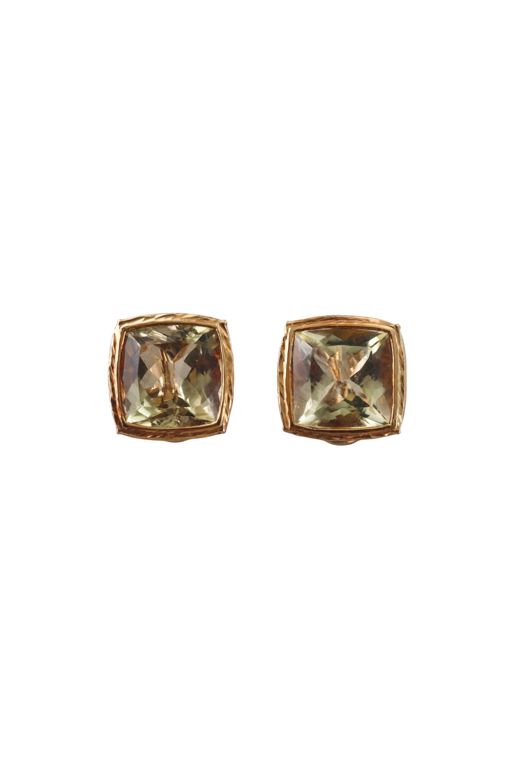18k Gold Prasiolite Earrings