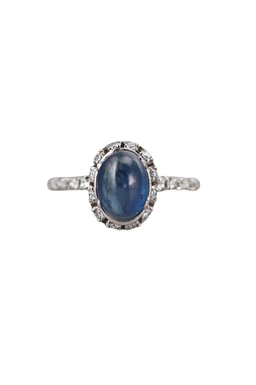 Platinum Sapphire and Diamond Ring