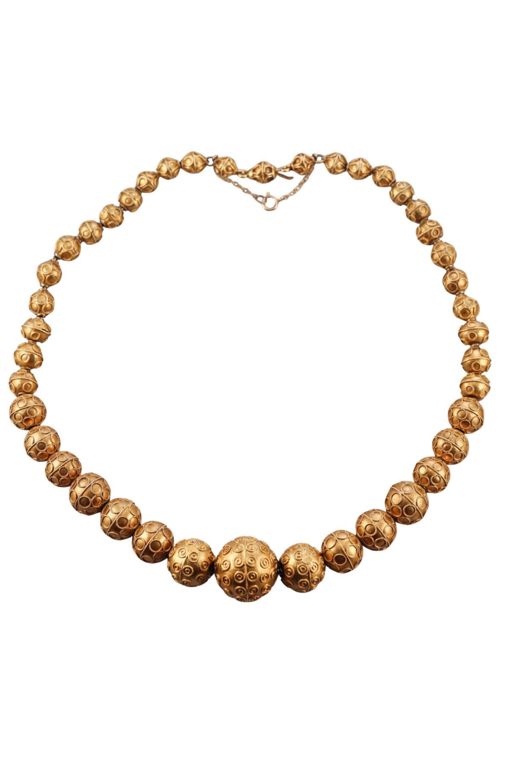 18k Gold Bead Necklace
