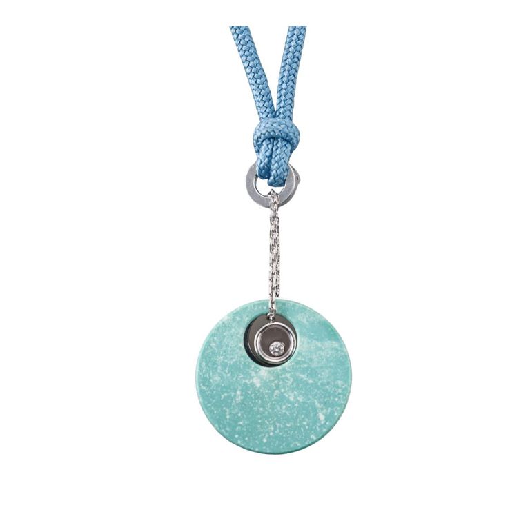 18k Gold Turquoise and Diamond Pendant