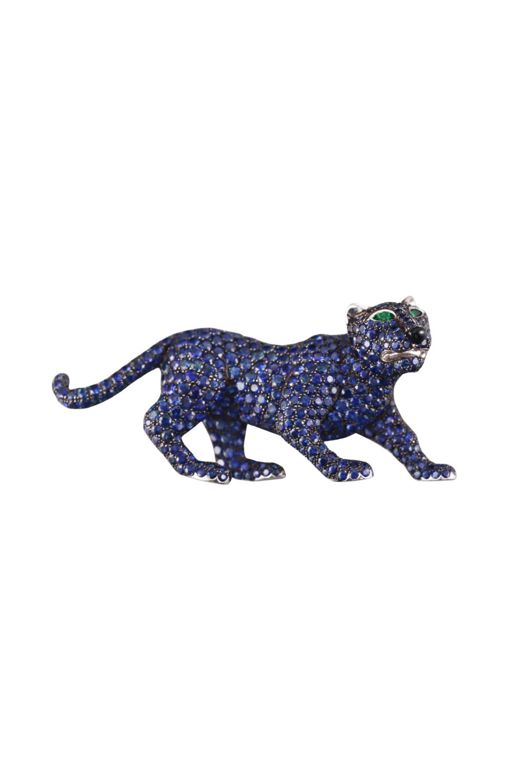 18k Gold Sapphire Brooch