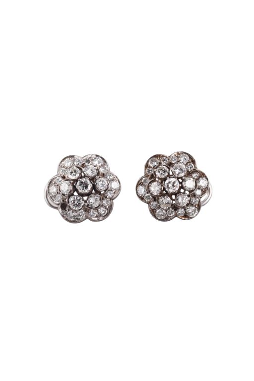 14k White Gold Diamond Earrings