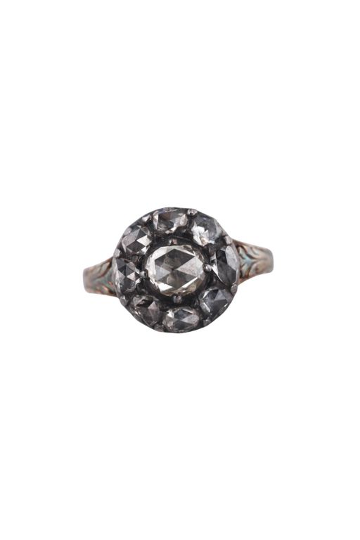 14k Gold, Silver Diamond Ring