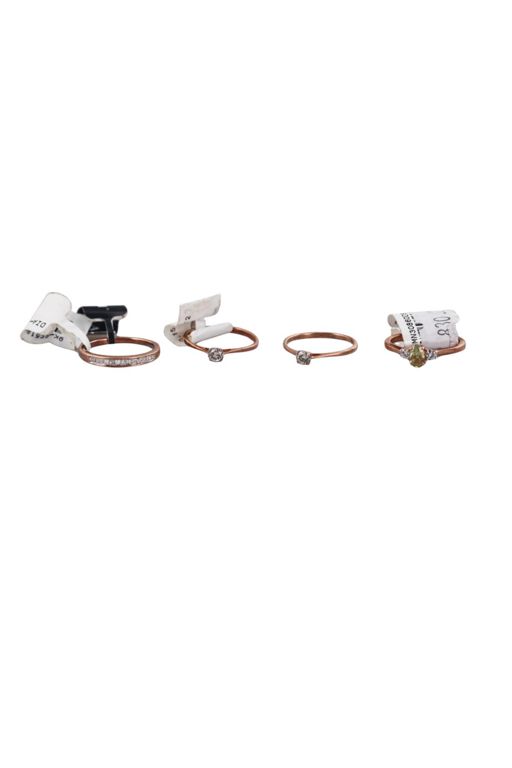 Four 9k Gold Diamond and Sapphire Rings