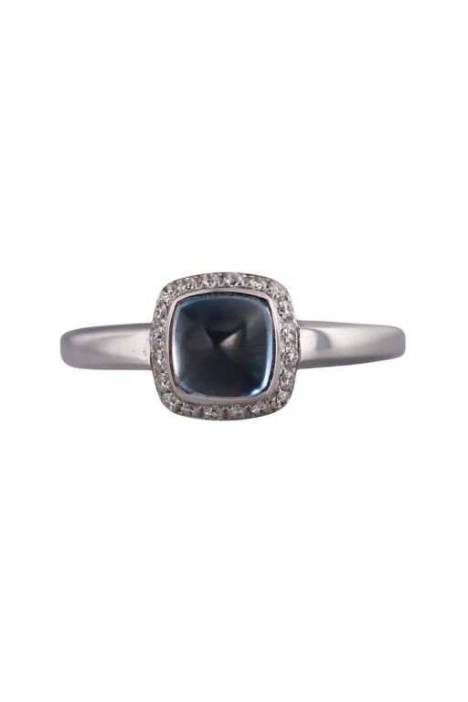 18k Gold Diamond and Topaz Ring