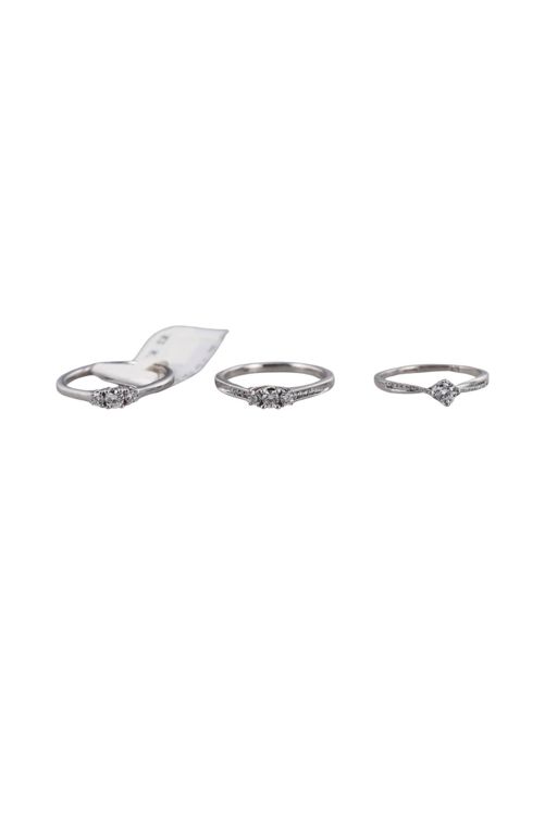 Three 9k Gold Diamond Rings
