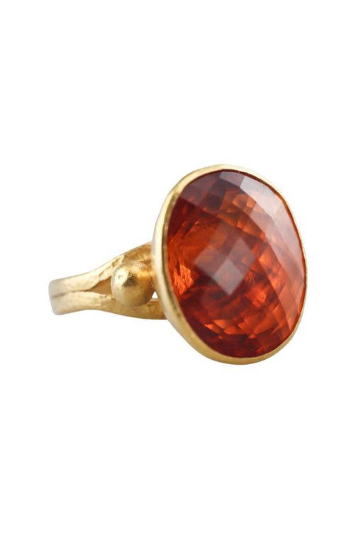 24k Yellow Gold Citrine Ring