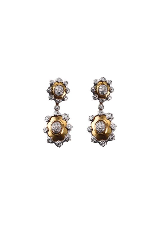 Pair of 18k Gold Diamond Earrings