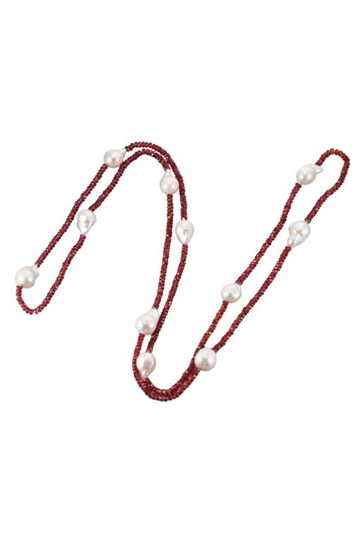 Garnet and Pearl Necklace
