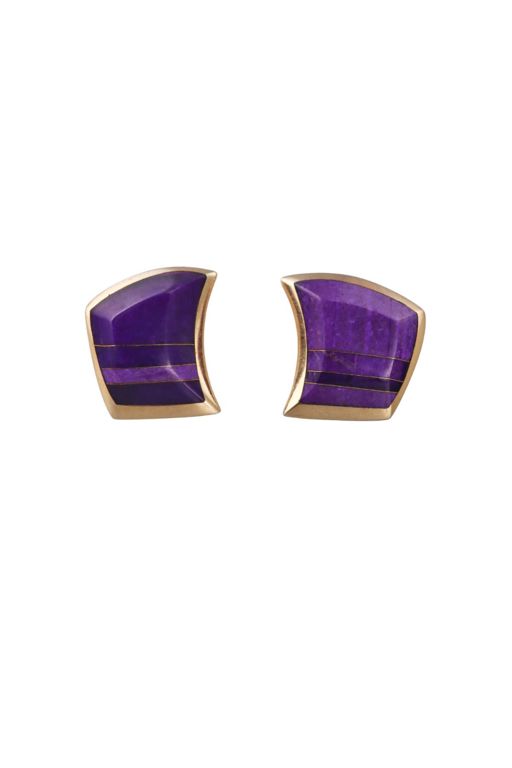 Pair of 14k Gold Sugilite Earrings