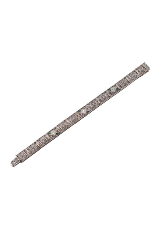 14k Gold Emerald and Diamond Bracelet