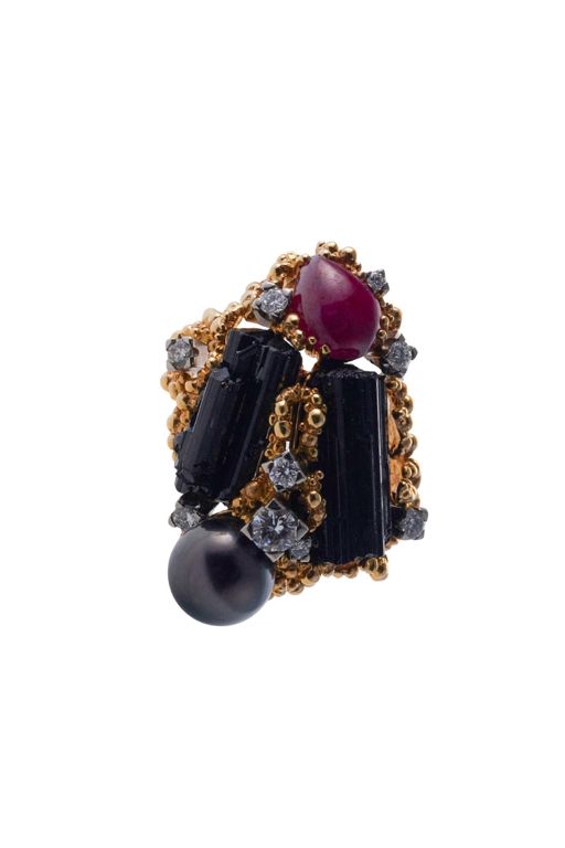 18k Gold Multi-Gem Diamond Ring