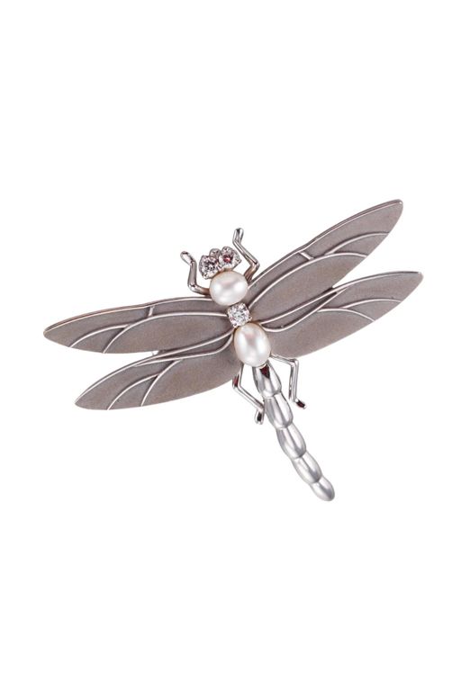 18k Gold Diamond and Pearl Brooch