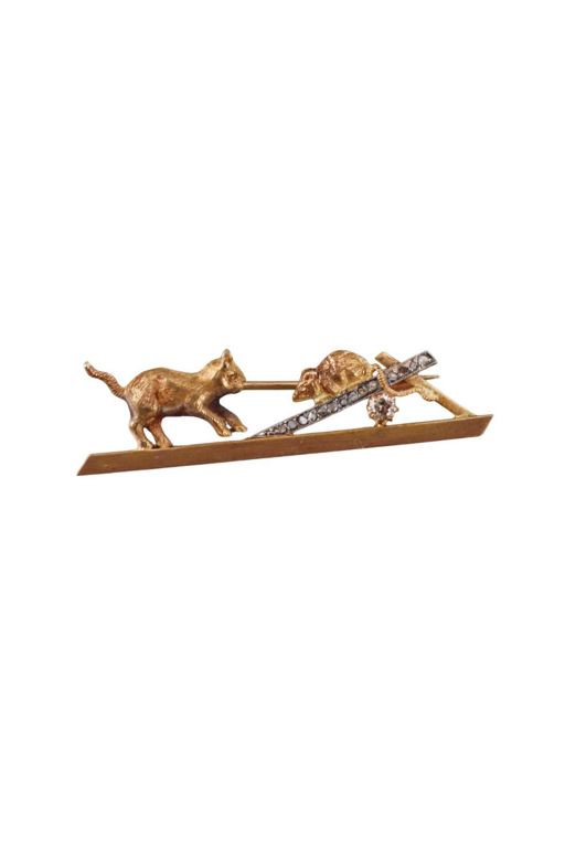 18k Gold Diamond Brooch
