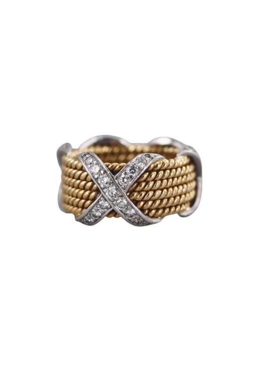 18k Gold and Platinum Diamond Ring