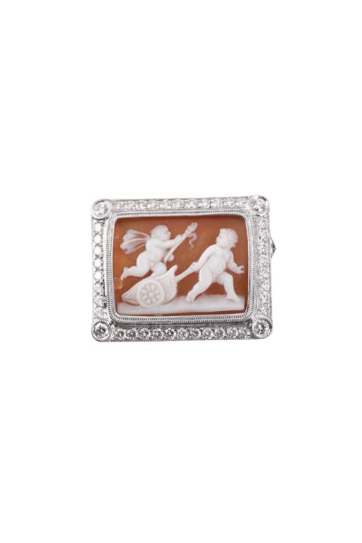 18k Gold Diamond Brooch