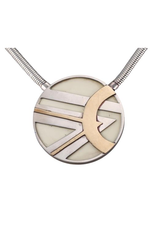 Sterling Silver and Gold Pendant Necklace