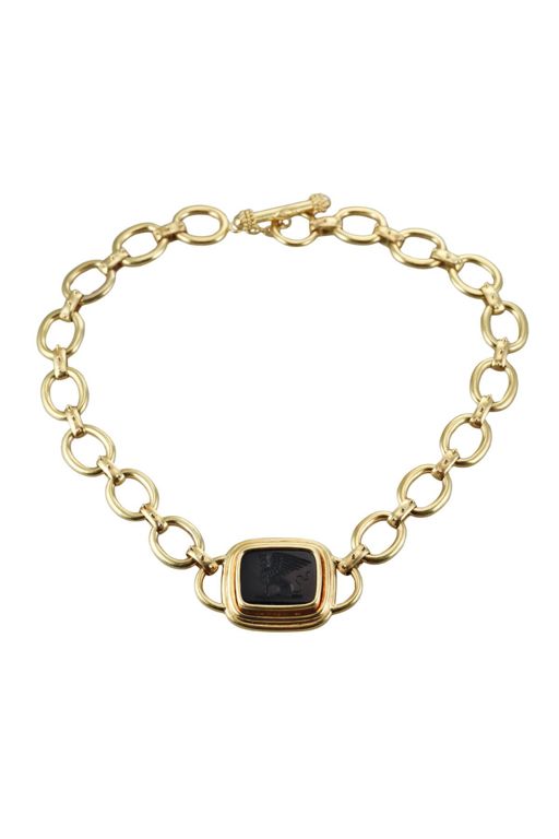 18k Gold Onyx Necklace