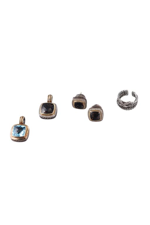 Silver Gold Multi-Gem Jewelry Set