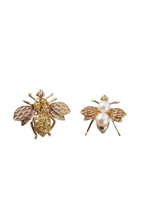 Two 14k Gold Citrine and Pearl Brooch Pendants