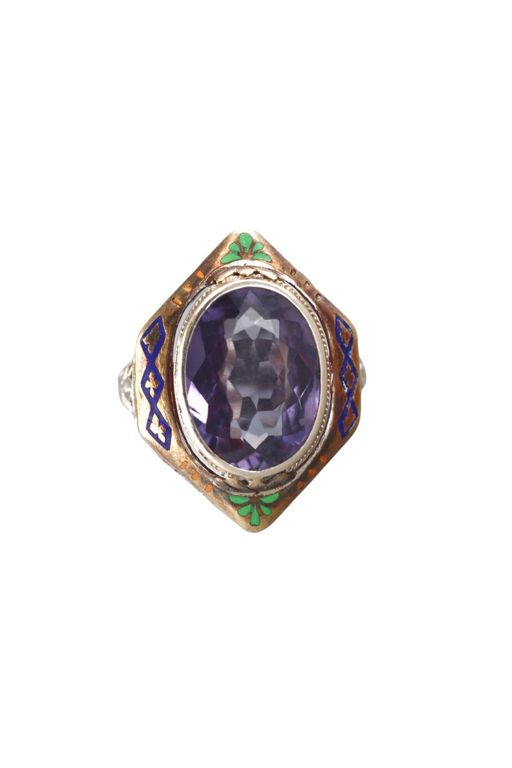 14k Gold Synthetic Alexandrite Ring