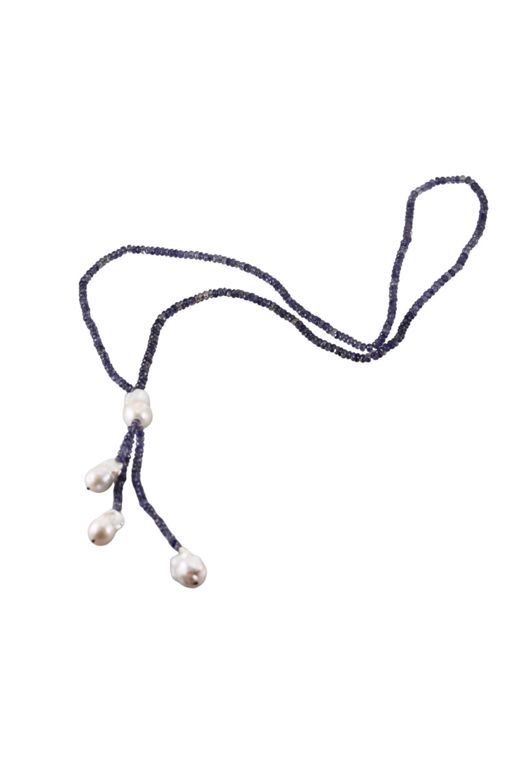 Iolite and Pearl Necklace