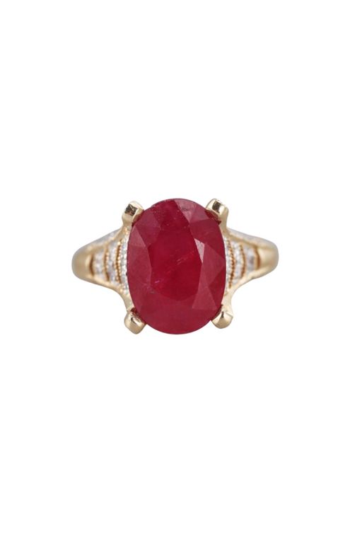 14k Gold Ruby and Diamond Ring