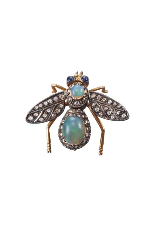 14k Gold Multi-Gem Brooch Pendant
