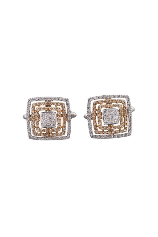 14k Gold Diamond Cufflinks