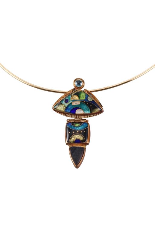 18k Gold Gem Pendant Necklace