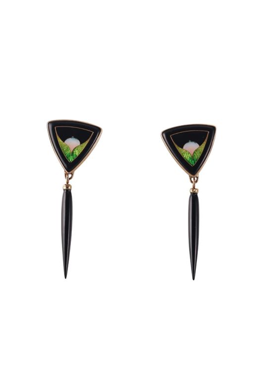 14k Gold Onyx Earrings