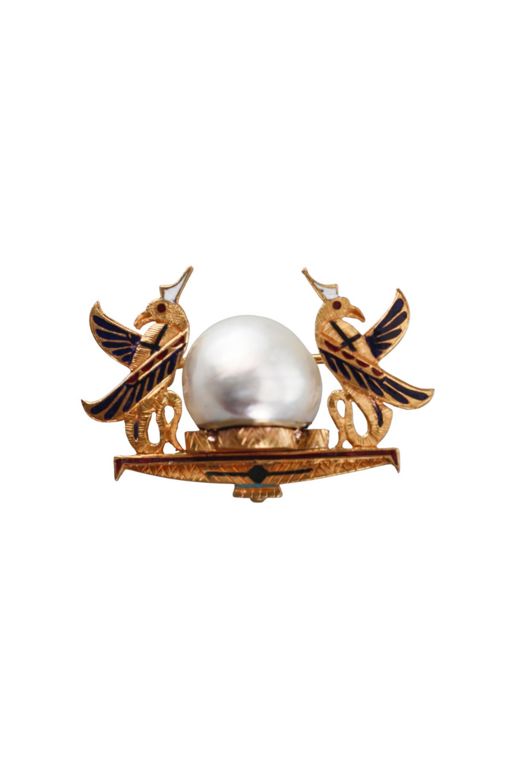 18k Gold Pearl Brooch