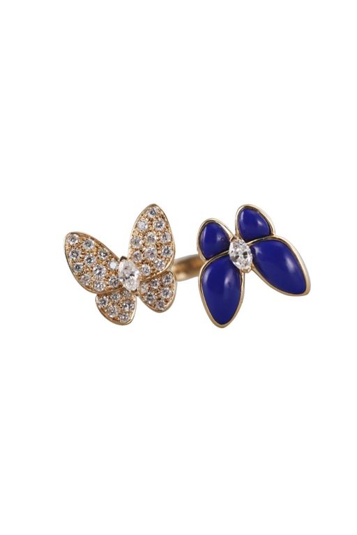 18k Gold Lapis Lazuli and Diamond Ring