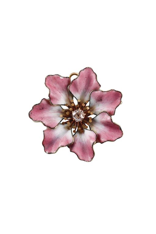 18k Gold Diamond Brooch