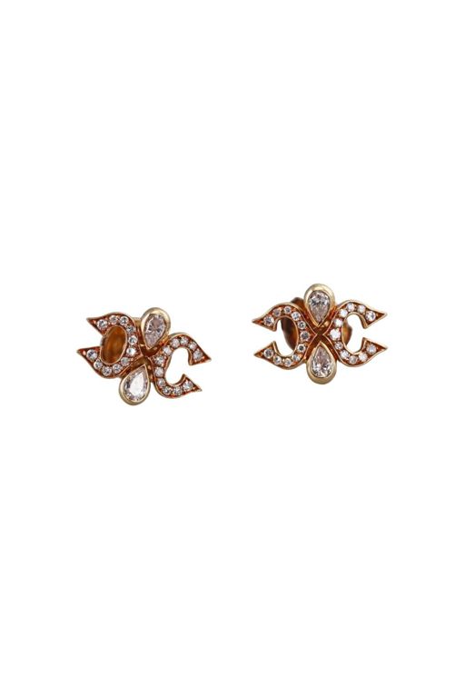 Pair of 18k Gold Diamond Earrings
