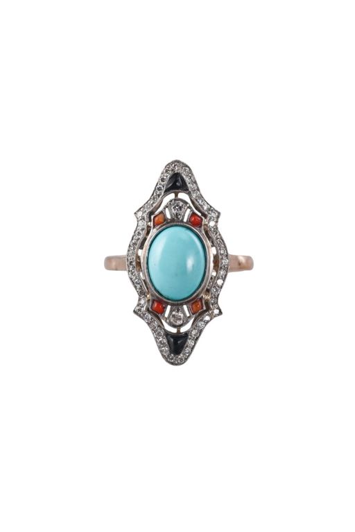 18k Gold, Platinum Multi-Gem Ring
