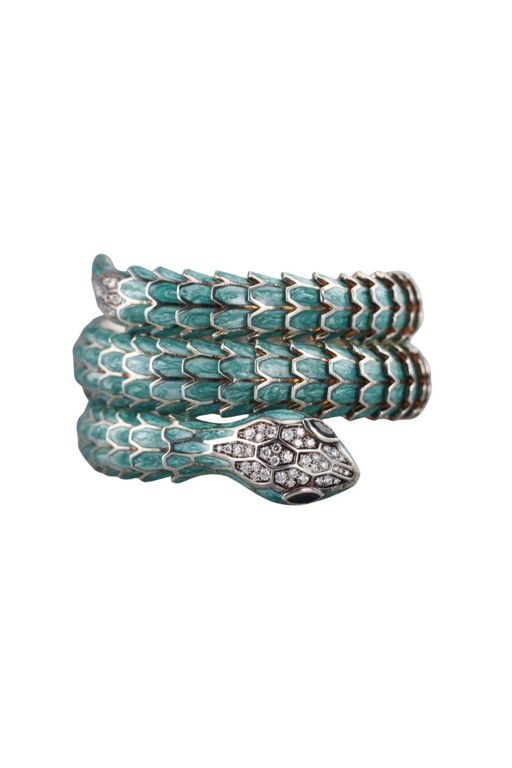 18k Gold Silver Diamond and Sapphire Bracelet