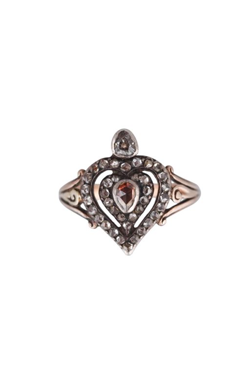 18k Gold Silver Diamond Ring
