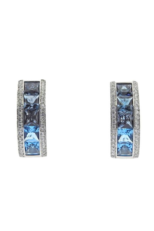 14k Gold Topaz and Diamond Earrings
