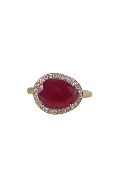 18k Gold Ruby and Diamond Ring